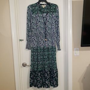 Michael Kors Fall 2019 Floral Boho Midi Dress XS